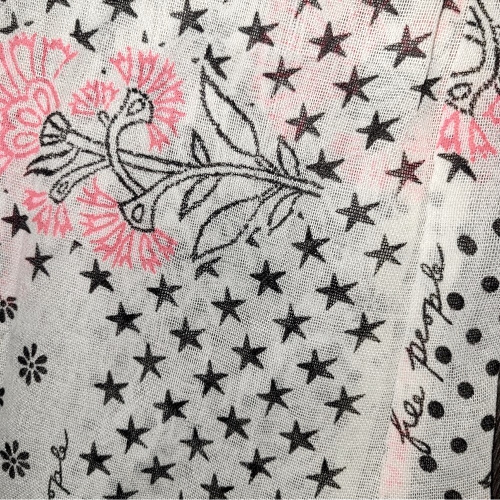 Free People gauze reusable tote bag hue Cream Pink Black - Picture 3 of 10